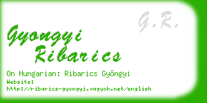 gyongyi ribarics business card
